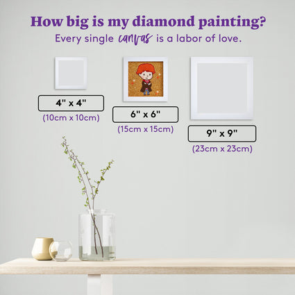 Diamond Painting Frameables™ - Enchanting Ron 6" x 6" (15cm x 15cm) / Round With 13 Colors Including 3 Iridescent Diamonds / 2,254