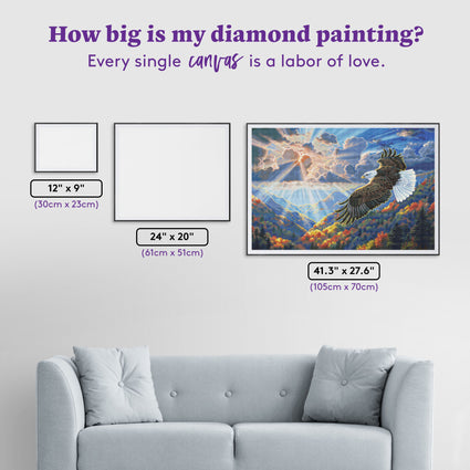 Diamond Painting Freedom 41.3" x 27.6" (105cm x 70cm) / Square with 81 Colors including 1 AB and 3 Fairy Dust Diamonds / 118,301