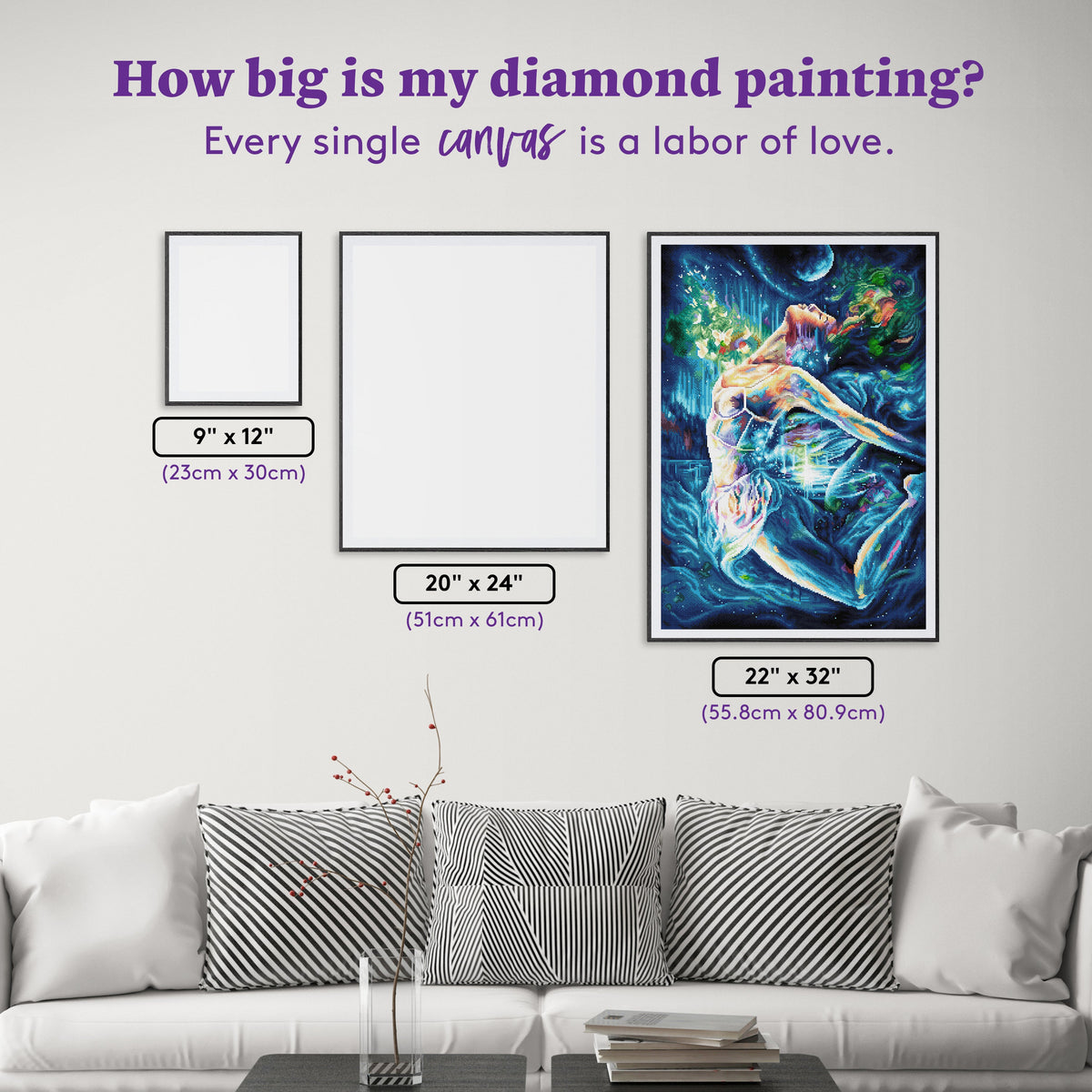 Diamond Painting Freedom 22" x 32" (55.8cm x 80.9cm) / Square with 69 Colors including 2 ABs and 3 Fairy Dust Diamonds / 72,800