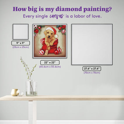 Diamond Painting From Santa 22" x 22" (55.6cm x 55.6cm) / Round with 52 Colors including 2 ABs and 3 Fairy Dust Diamonds / 40,804