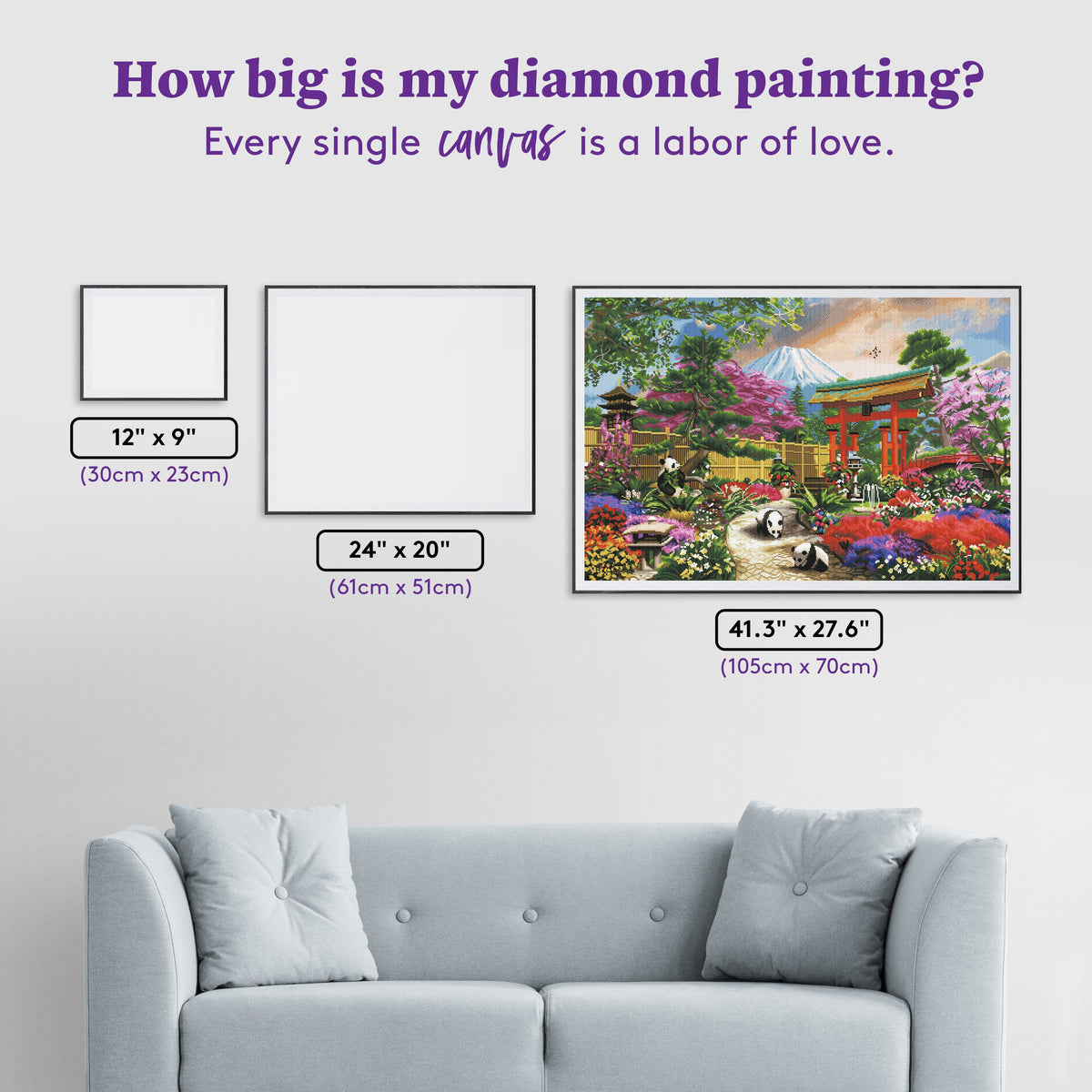 Diamond Painting Fuji Flora 41.3" x 27.6″ (105cm x 70cm) / Square with 66 Colors including 3 ABs / 115232