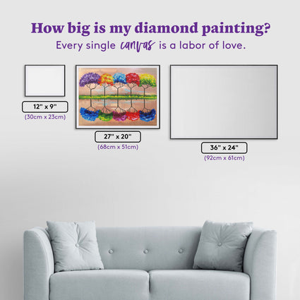 Diamond Painting Full Bloom 27" x 20″ (68cm x 51cm) / Round with 48 Colors including 3 ABs / 18,208