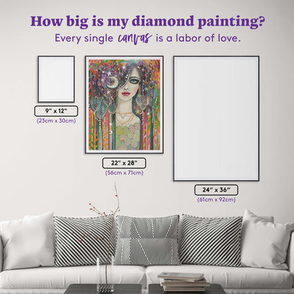 Diamond Painting Galaxy Girl 22" x 28″ (56cm x 71cm) / Round with 60 Colors including 3 ABs and 1 Special Diamond / 49,776