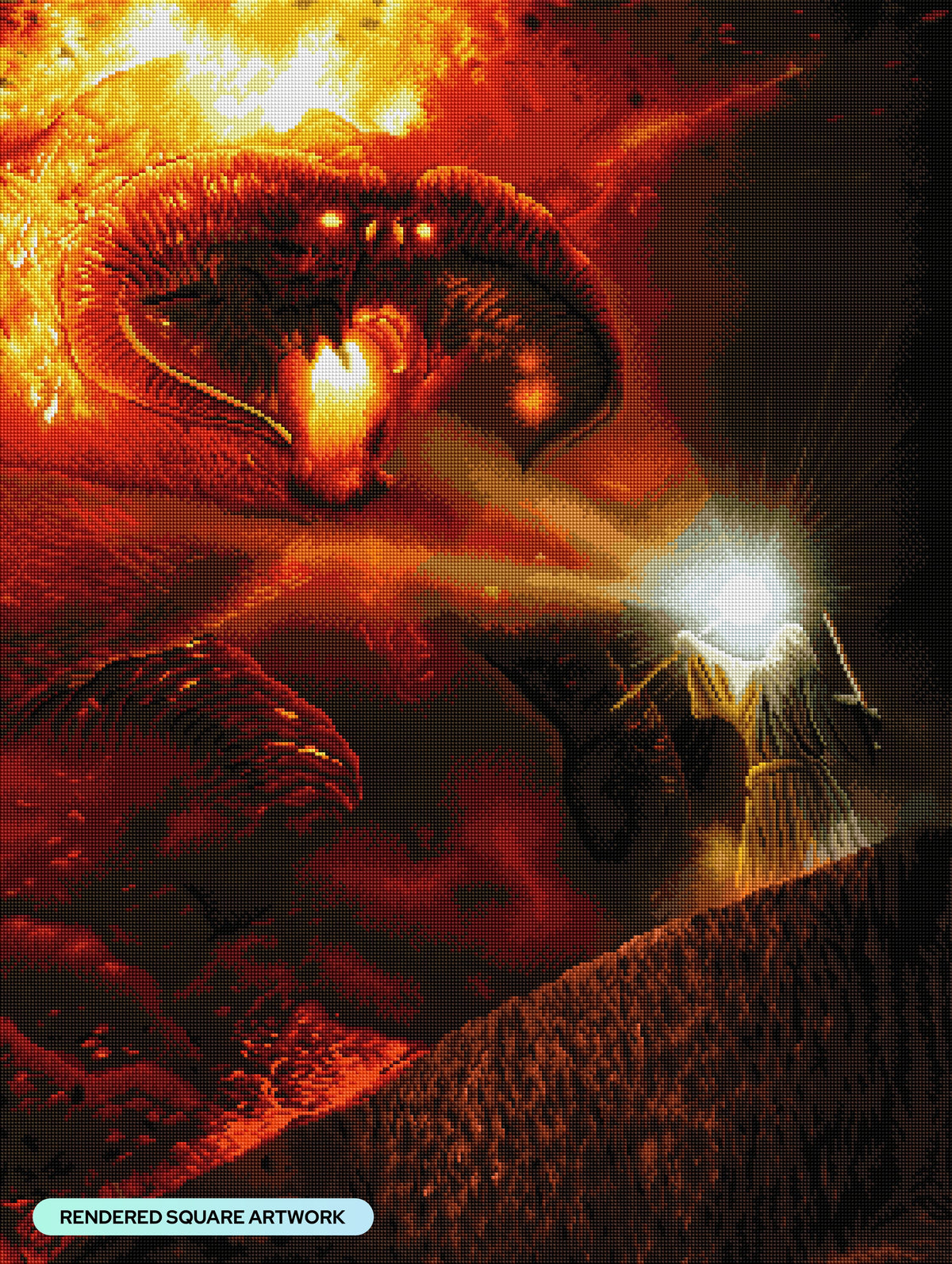 Diamond Painting Gandalf and the Balrog 27.6" x 36.6" (70cm x 93cm) / Square with 48 Colors including 2 ABs and 1 Iridescent Diamond / 104,813