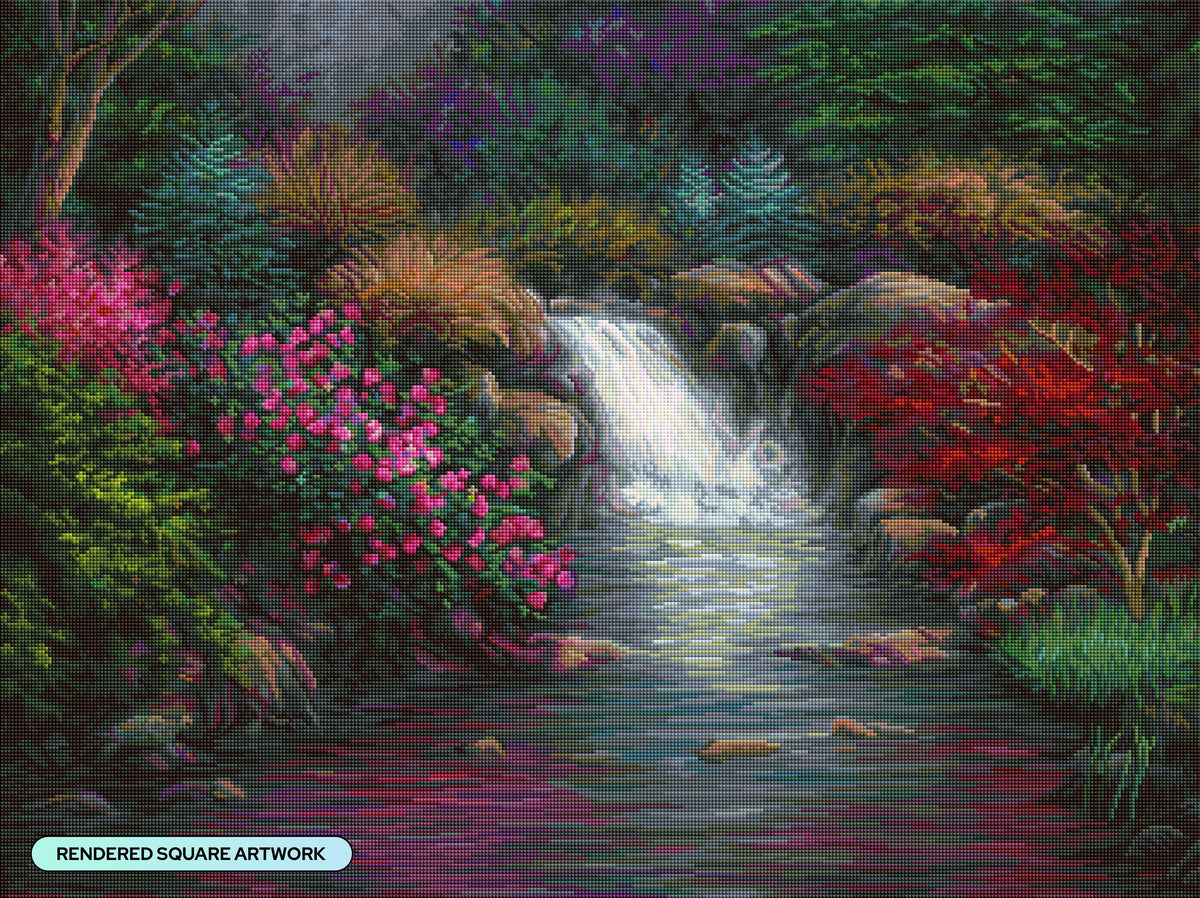 Diamond Painting Garden Spring 34.3" x 25.6" (86.9cm x 65cm) / Square With 60 Colors Including 2 ABs and 3 Fairy Dust Diamonds / 91,089