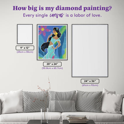 Diamond Painting Gentle Jasmine 20" x 24" (50.8cm x 60.7cm) / Square with 40 Colors including 2 ABs and 3 Iridescent Diamonds and 3 Fairy Dust Diamonds / 49,776