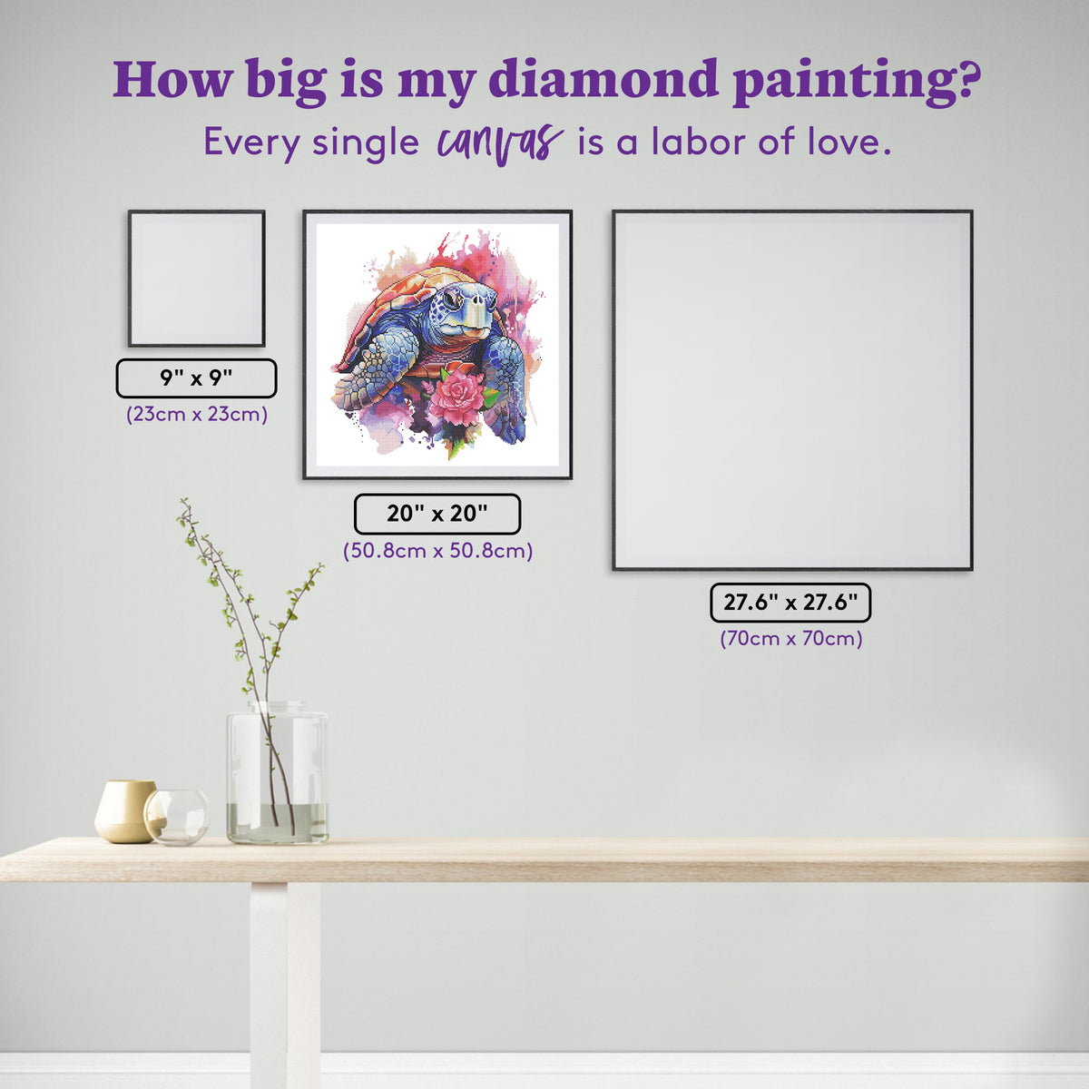 Diamond Painting Gliding 20" x 20" (50.8cm x 50.8cm) / Square with 78 Colors including 3 ABs and 4 Fairy Dust Diamonds / 23,482