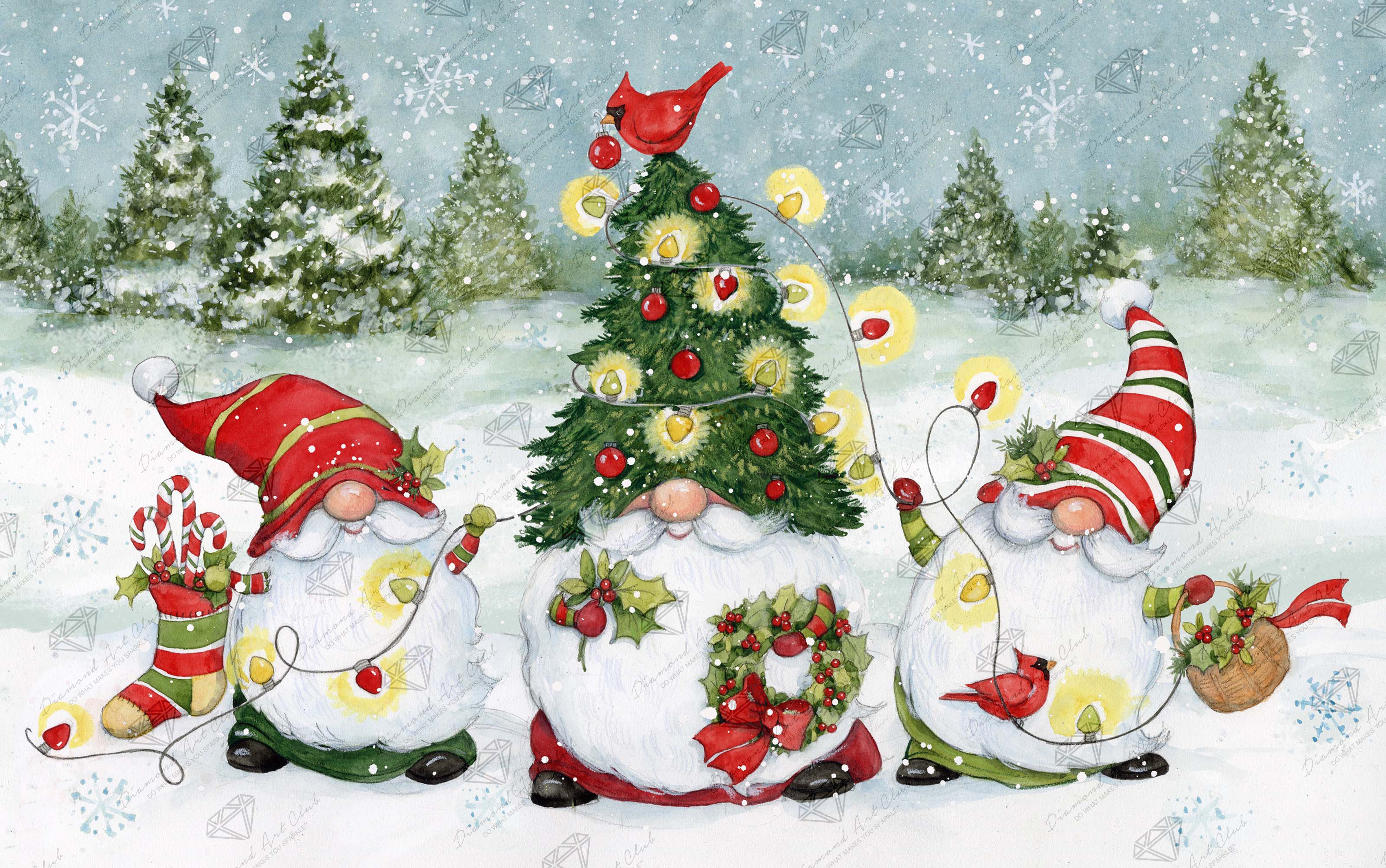 Christmas Diamond Art Painting Kits for Adults, Winter Gnome DIY
