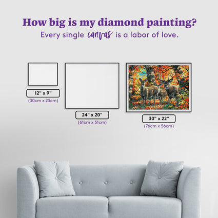 Diamond Painting Golden Glade 30" x 22″ (76cm x 56cm) / Round with 51 Colors including 3 ABs / 53,929