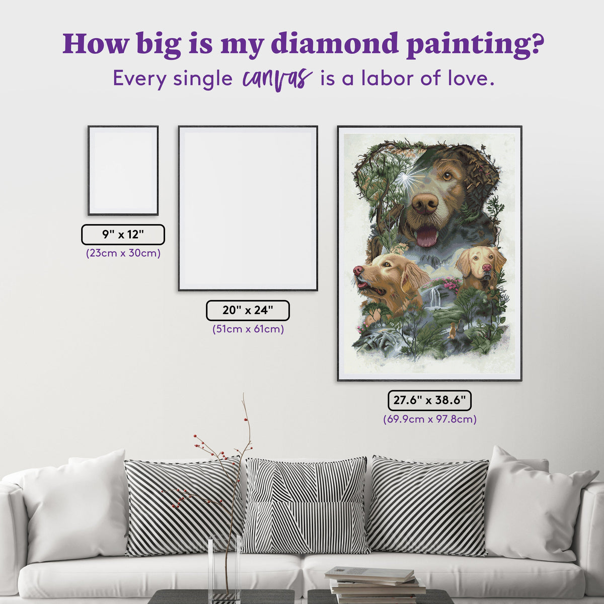 Diamond Painting Golden Retriever 27.6" x 38.6" (69.9cm x 97.8cm) / Square With 60 Colors including 1 AB and 3 Fairy Dust Diamonds / 110,433