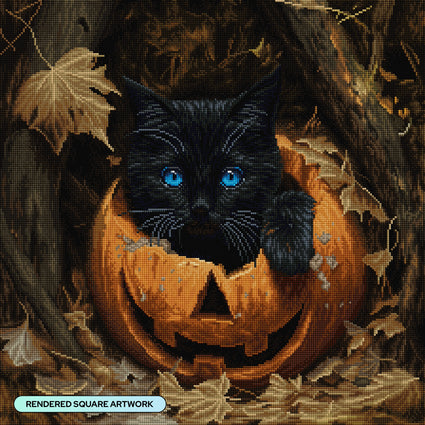 Diamond Painting Halloween Prowler 22" x 22" (55.8cm x 55.8cm) / Square with 41 Colors including 1 AB and 3 Fairy Dust Diamonds / 50,176