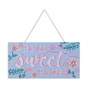 Diamond Painting Hanging Sign - Home Sweet Home 6" x 12" (14.7 x 29.7cm) / Square with 11 Colors including 4 ABs / 7,140