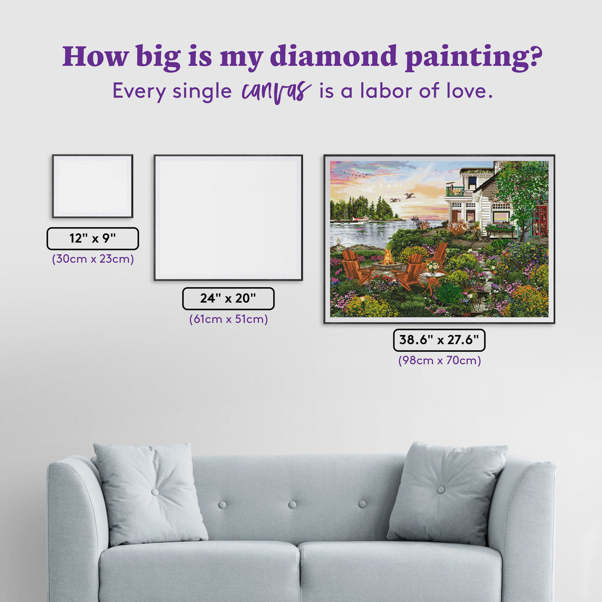 Diamond Painting Harbour House 38.6" x 27.6" (98cm x 70cm) / Square with 58 Colors including 4 ABs / 110,433