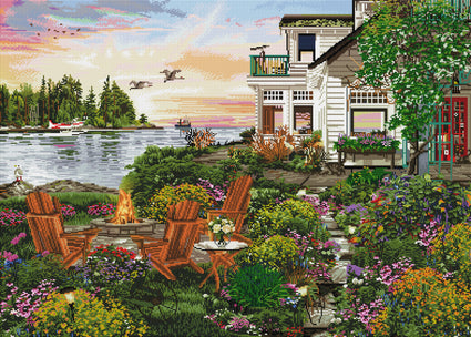 Diamond Painting Harbour House 38.6" x 27.6" (98cm x 70cm) / Square with 58 Colors including 4 ABs / 110,433