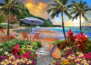 Diamond Painting Hawaiian Life 38.6" x 27.6″ (98cm x 70cm) / Square with 59 Colors including 3 ABs / 103,438