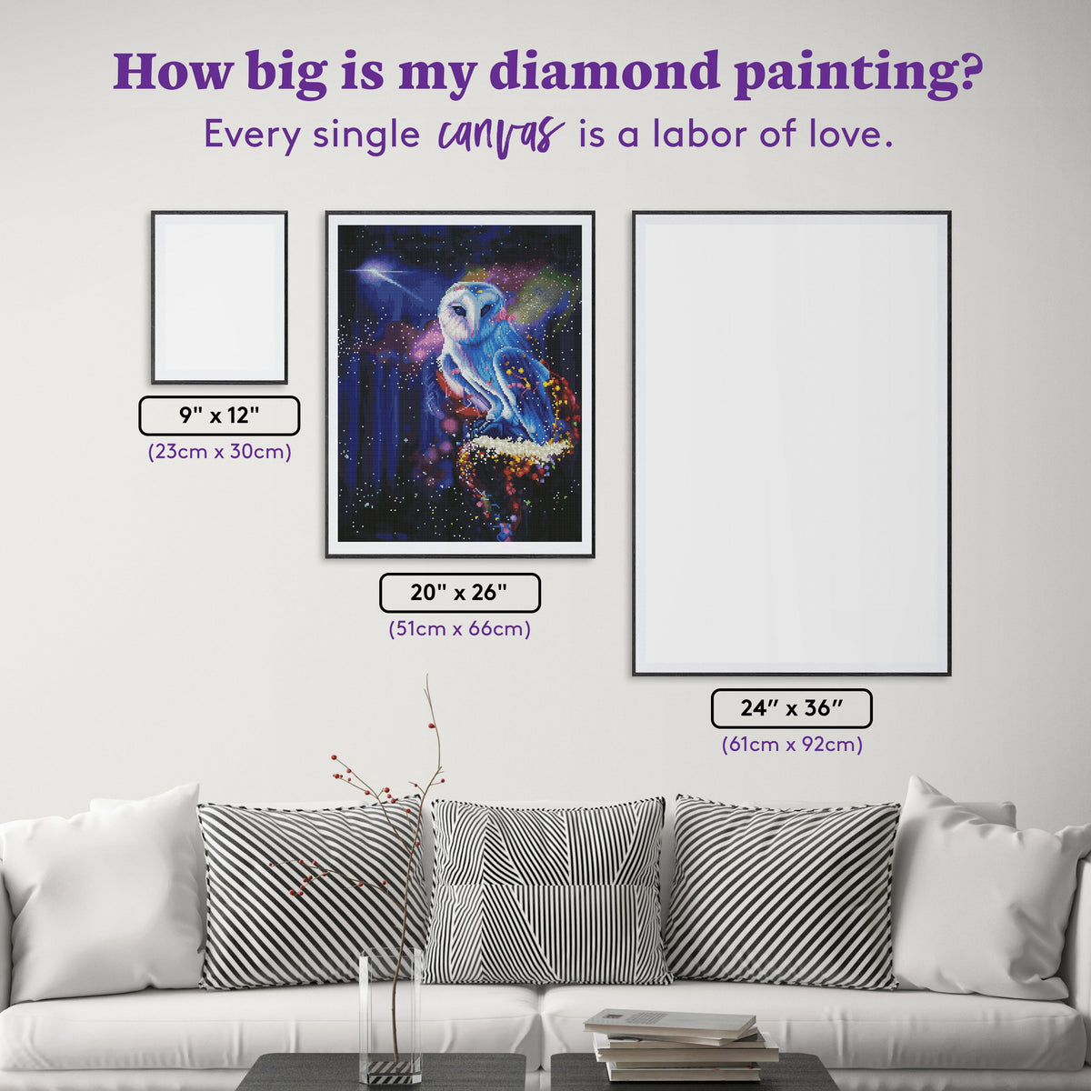 Diamond Painting Heavens Whisper 20" x 26″ (51cm x 66cm) / Round With 60 Colors Including 4 ABs / 42,534