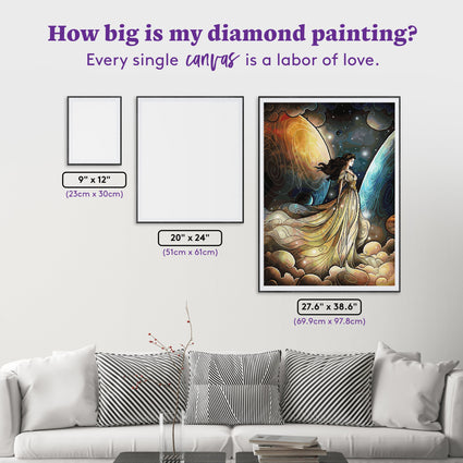 Diamond Painting Heir of Heaven 27.6" x 38.6" (69.9cm x 97.8cm) / Square with 83 Colors including 3 ABs and 3 Fairy Dust Diamonds / 110,433