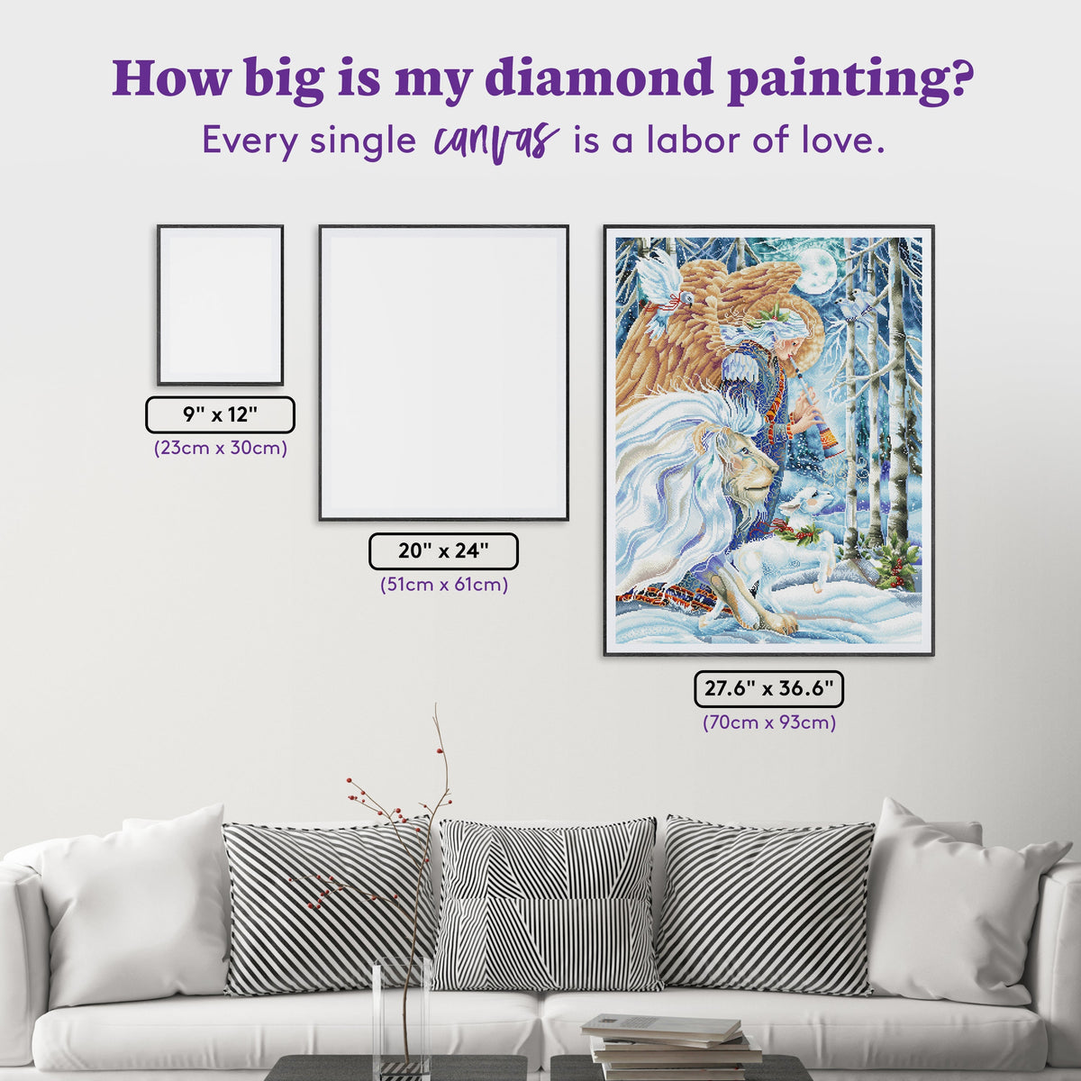 Diamond Painting Herald of Peace 27.6" x 36.6" (70cm x 93cm) / Square With 65 Colors Including 4 ABs and 2 Fairy Dust Diamonds / 104,813