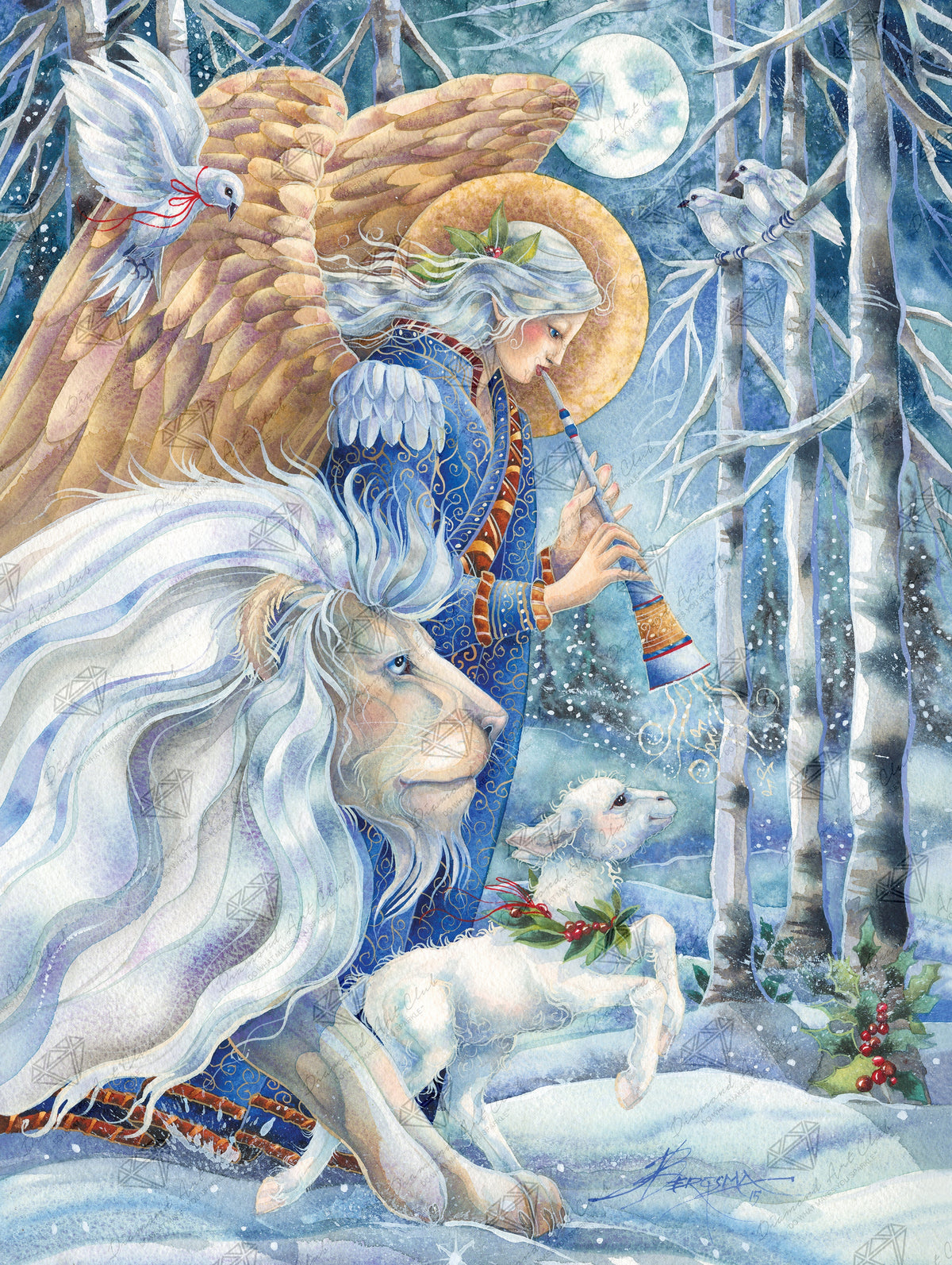 Diamond Painting Herald of Peace 27.6" x 36.6" (70cm x 93cm) / Square With 65 Colors Including 4 ABs and 2 Fairy Dust Diamonds / 104,813