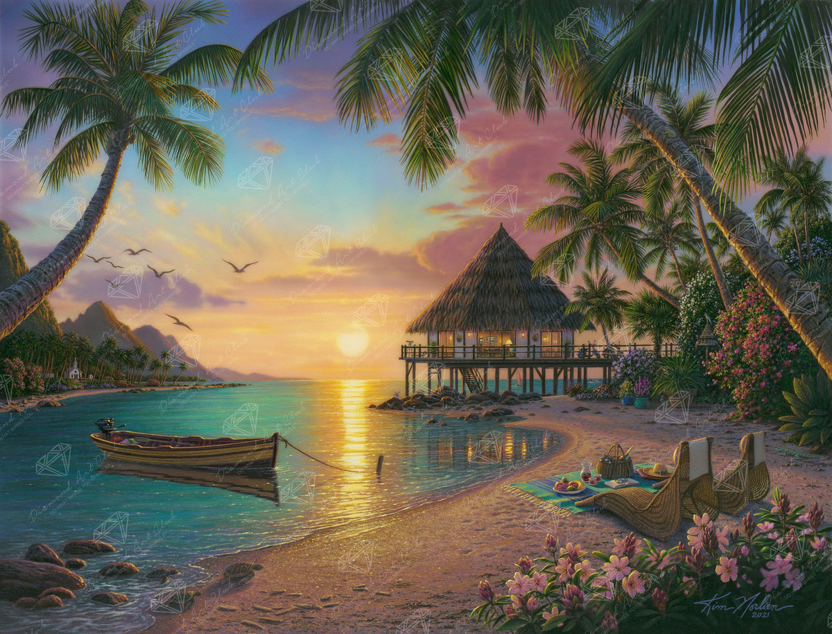 Diamond Painting Hidden Paradise 36.2" x 27.6" (92cm x 70cm) / Square With 70 Colors Including 2 ABs and 4 Fairy Dust Diamonds / 103,689