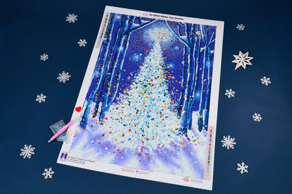 Diamond Painting Holiday Tree of Sparkles 22" x 31" (55.8cm x 78.7cm) / Square With 34 Colors Including 2 ABs and 3 Fairy Dust Diamonds and 1 Iridescent Diamond / 70,784