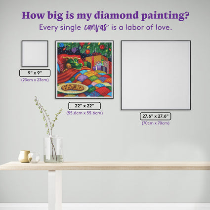 Diamond Painting Home for Christmas 22" x 22" (55.6cm x 55.6cm) / Round with 70 Colors including 1 AB and 5 Fairy Dust Diamonds / 40,804