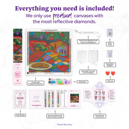 Diamond Painting Home for Christmas 22" x 22" (55.6cm x 55.6cm) / Round with 70 Colors including 1 AB and 5 Fairy Dust Diamonds / 40,804