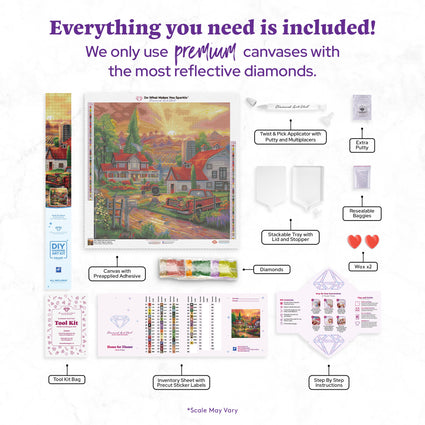 Diamond Painting Home for Dinner 23.6" x 23.6" (60cm x 60cm) / Square With 65 Colors Including 4 ABs and 1 Iridescent Diamonds / 57,600