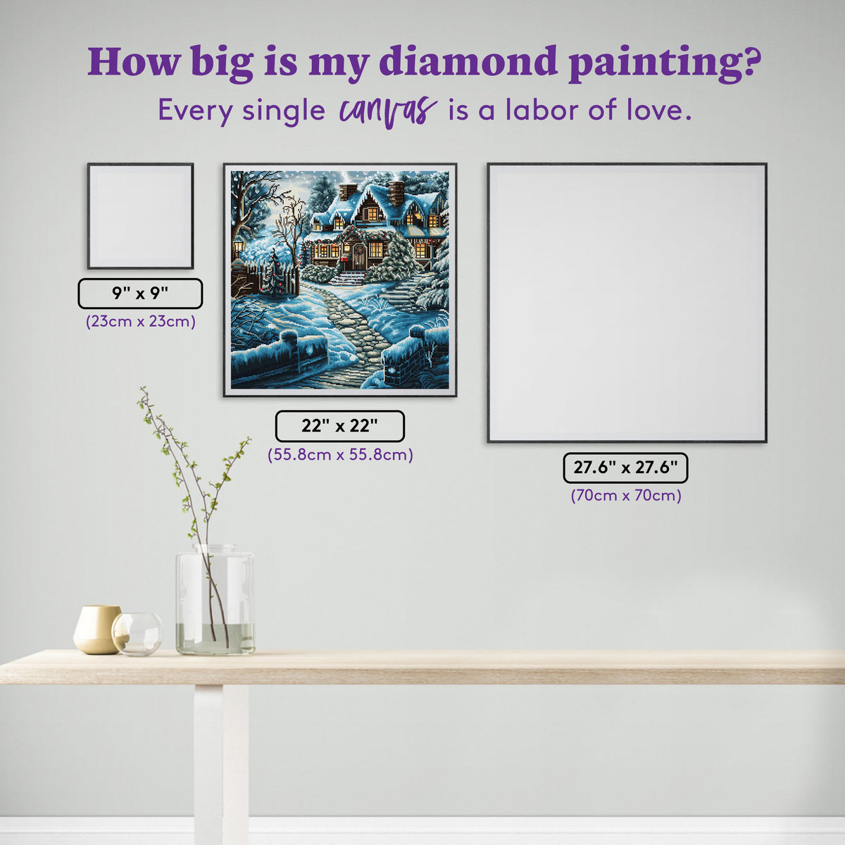 Diamond Painting Home for the Holidays 22" x 22" (55.8cm x 55.8cm) / Square with 45 Colors including 3 ABs and 2 Fairy Dust Diamonds / 50,176