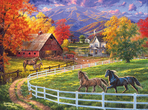 Diamond Painting Horse Valley Farm 37.0" x 27.6″ (94cm x 70cm) / Square with 58 Colors including 2 ABs / 103,321