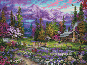 Diamond Painting Inspiration of Spring Meadows 36.6" x 27.6″ (93cm x 70cm) / Square with 54 Colors including 2 ABs / 102,214