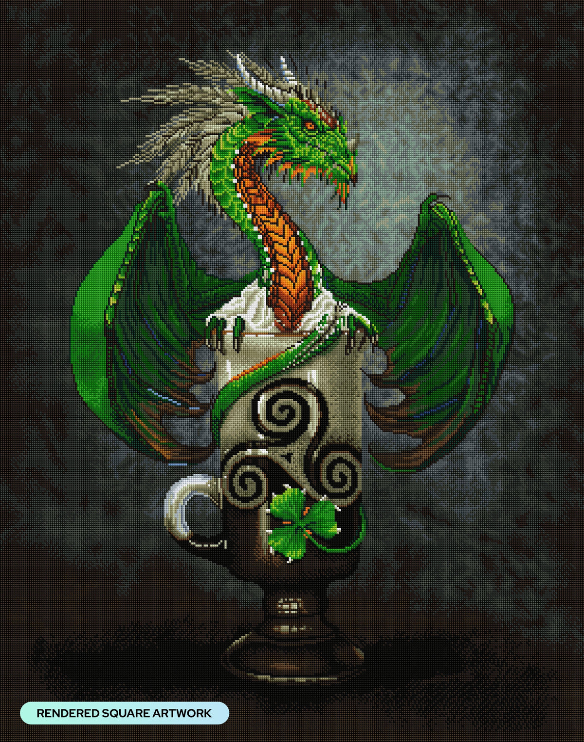 Diamond Painting Irish Coffee Dragon 27.6" x 35" (70cm x 89cm) / Square with 39 Colors including 3 ABs and 1 Fairy Dust Diamond / 100,317