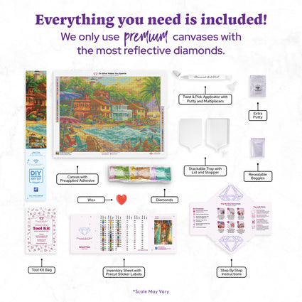 Diamond Painting Island Time 29.1″ x 21.6"(74cm x 55cm) / Square With 49 Colors Including 3 ABs / 62,856