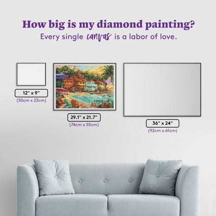 Diamond Painting Island Time 29.1″ x 21.7"(74cm x 55cm) / Square With 49 Colors Including 3 ABs / 62,856