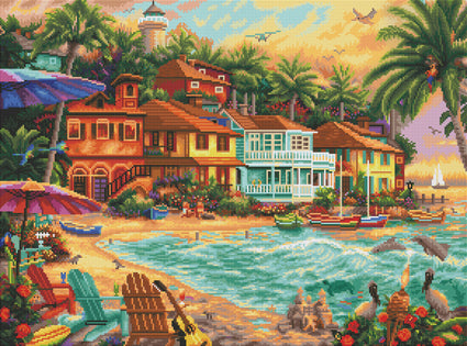 Diamond Painting Island Time 29.1″ x 21.7"(74cm x 55cm) / Square With 49 Colors Including 3 ABs / 62,856