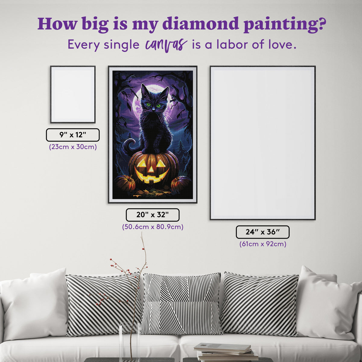 Diamond Painting Jack and the Cat 20" x 32" (50.6cm x 80.9cm) / Round with 67 Colors including 3 ABs and 4 Fairy Dust Diamonds / 54,096