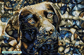 Diamond Painting Jack the Black Labrador Retriever 38.6" x 25.6" (98cm x 65cm) / Square with 39 Colors including 2 ABs and 1 Fairy Dust Diamonds / 102,573