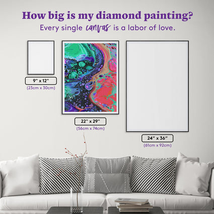 Diamond Painting Jasper Sea 22" x 29″ (56cm x 74cm) / Round with 47 Colors including 2 ABs / 52,135