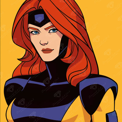 Diamond Painting Jean Grey 13" x 13" (32.9cm x 32.9cm) / Square with 11 Colors including 1 AB / 17,424