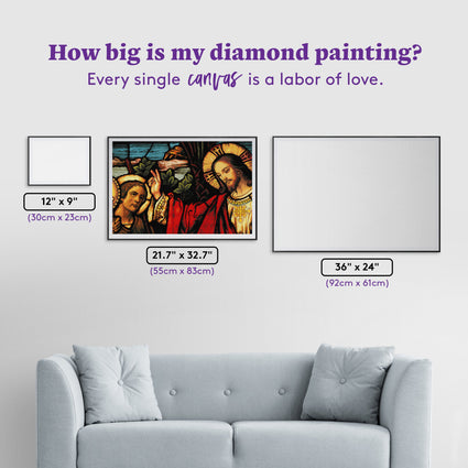 Diamond Painting Jesus Blessing 21.7" x 32.7″ (55cm x 83cm) / Round With 42 Colors Including 3 ABs / 57,333