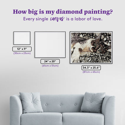 Diamond Painting Jewel the Pretty Kitty 34.3" x 25.6" (87cm x 65cm) / Square with 29 Colors including 3 ABs / 91,089