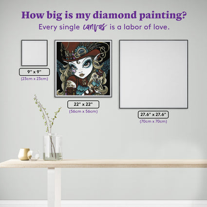 Diamond Painting Jewels & Vern 22" x 22″（56cm x 56cm) / Round with 38 Colors including 1 AB / 39,203