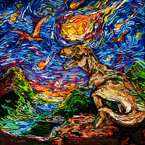 Diamond Painting Jurassic Night 25.6" x 25.6" (65cm x 65cm) / Square with 49 Colors including 5 ABs / 68,121