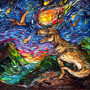 Diamond Painting Jurassic Night 25.6" x 25.6" (65cm x 65cm) / Square with 49 Colors including 5 ABs / 68,121