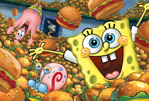 Diamond Painting Krabby Patties 40.6" x 27.6″ (103cm x 70cm) / Square with 46 Colors including 5 ABs / 113,016