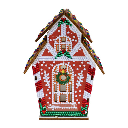 Diamond Painting LED 3D Gingerbread House - Reindeer 5.5" x 4.1" x 3.1" (14 x 10.5 x 8cm) / Round with 10 Colors including 9 Iridescent Diamonds / 1,094