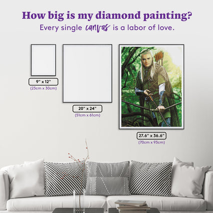 Diamond Painting Legolas 27.6" x 36.6" (70cm x 93cm) / Square with 59 Colors including 1 AB and 2 Fairy Dust Diamonds / 104,813