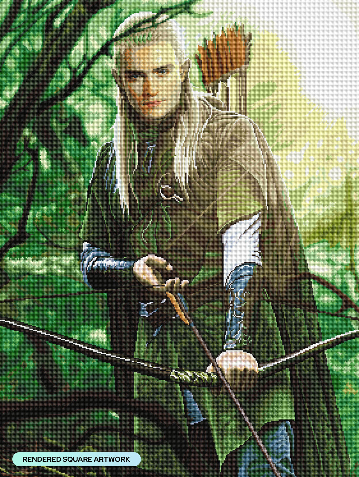 Diamond Painting Legolas 27.6" x 36.6" (70cm x 93cm) / Square with 59 Colors including 1 AB and 2 Fairy Dust Diamonds / 104,813