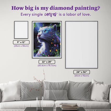 Diamond Painting Leopard Guardian 22" x 28" (55.6cm x 70.7cm) / Round with 55 Colors including 2 ABs and 4 Fairy Dust Diamonds / 51,914