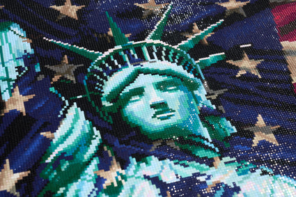 Diamond Painting Liberty Flag 23.6" x 23.6" (60cm x 60cm) / Square with 44 Colors including 1 AB and 2 Fairy Dust Diamonds / 58,081